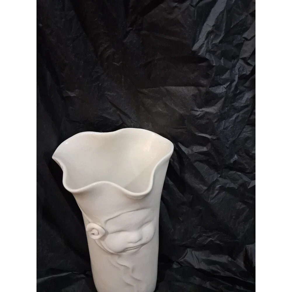 SARA LUND :: STUDIO ART PORCELAIN 7” VASE “Baby Flower” Blue Sky USA